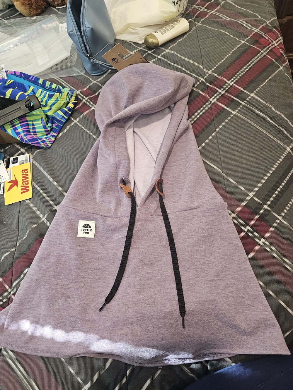 Turtle Fur Lavender Pullover Hooded Neck Warmer
